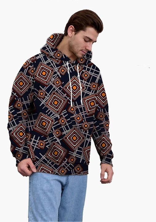 Hanorac barbati pulover supradimensionat multicolor bumbac
