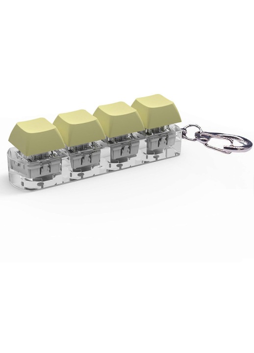 Breloc jucarie deget tastatura galben 2.2x2.7x8.5cm antistres