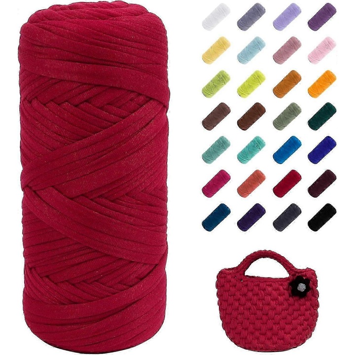 Fir tricotat din tesatura elastica, 400g, gros, rosu visiniu