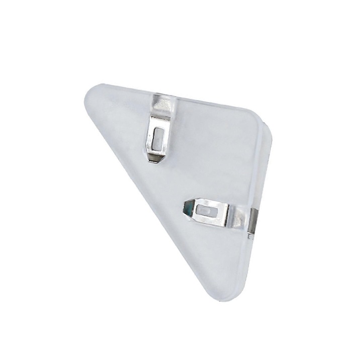 Set 5 cleme triunghiulare din plastic, alb, 5x4x4cm
