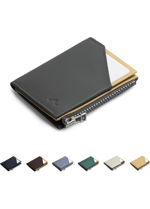 Малък мъжки кожен портфейл ROIK, тънък, RFID, 9 карти, джоб за монети