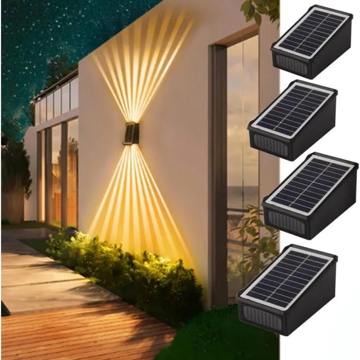 Aplice solare exterioare set 4 piese alb cald 600mAh IP65 8-12h