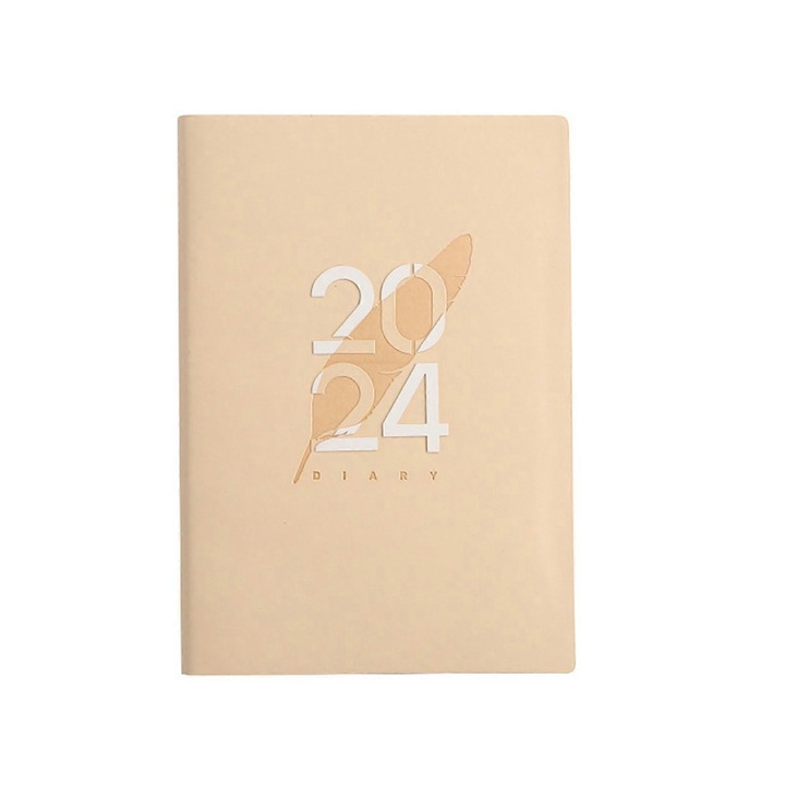 Agenda calendar cu coperta embosata, 143x211mm, galben, 150 pagini