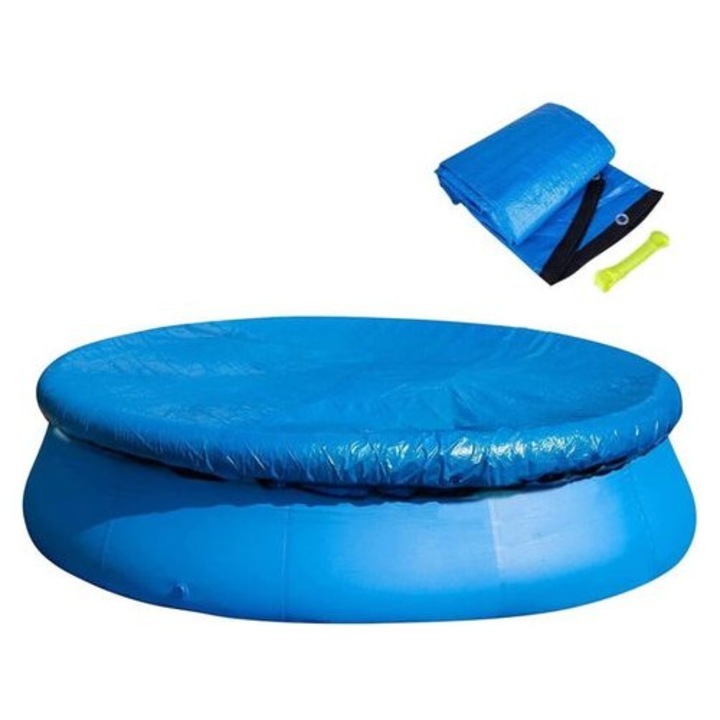 Husa rotunda pentru piscina 183cm, protectie solara, rezistenta, albastru