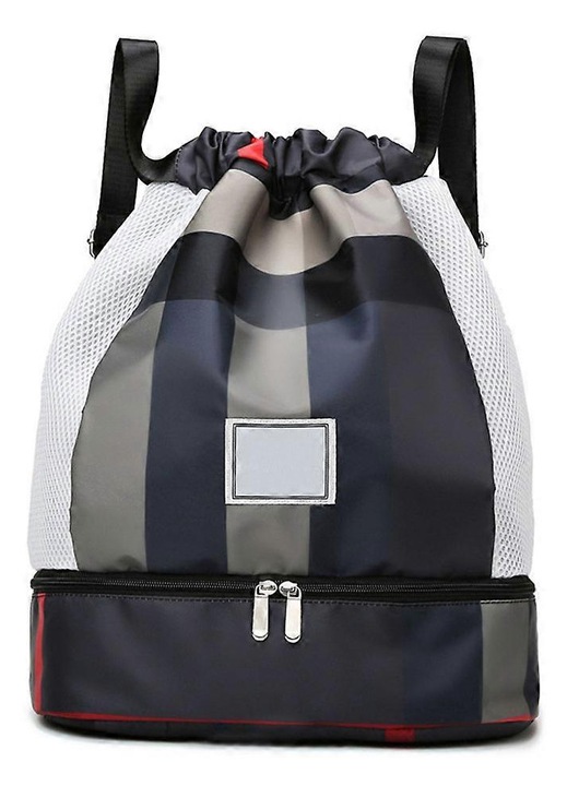 Rucsac sport impermeabil cu compartiment pentru incaltaminte si compartiment umed negru 35x42x19cm