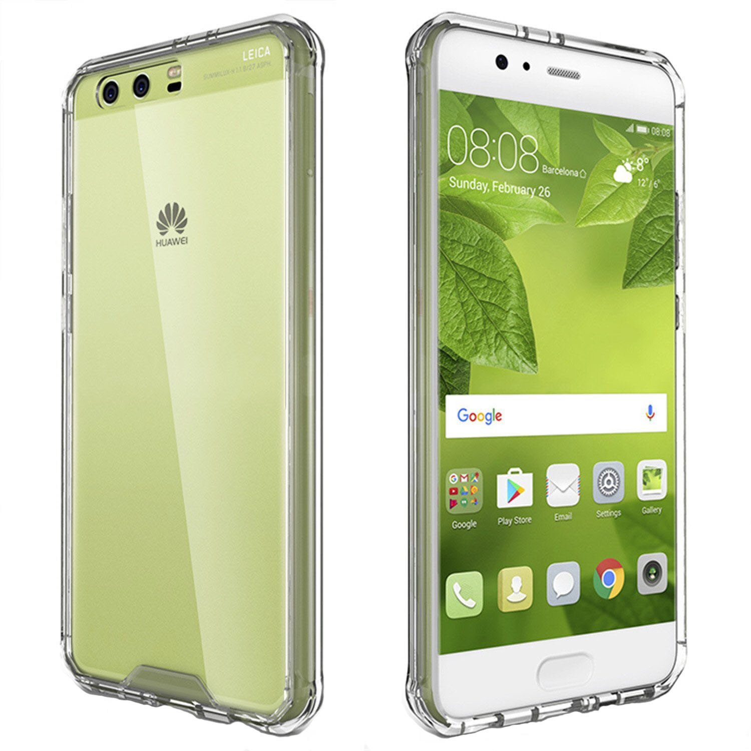 Husa de protectie Hybrid Antisoc pentru Huawei P10 Plus, carcasa spate PC transparenta cu cadru, Transparent