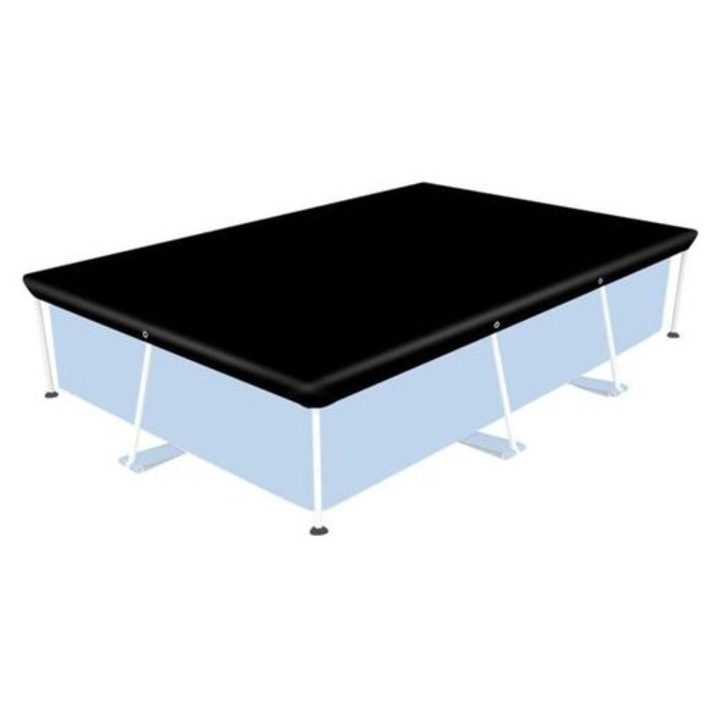 Téglalap alakú medence takaró 221x150cm UV-álló vízálló ezüst