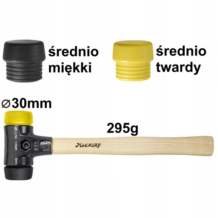 Ciocan Wiha Safety 30mm, capete interschimbabile, mediu moale/tare