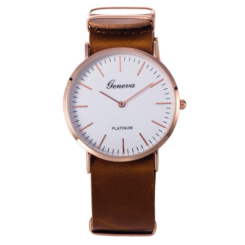 Ceas de dama UBX, Geneva, Curea maro