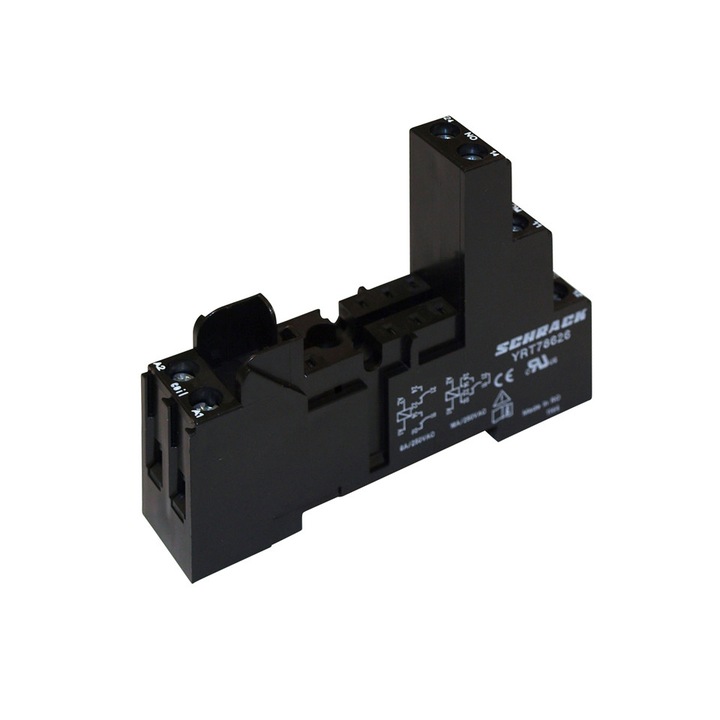 Soclu cu surub, in executie logica,Schrack, pini 5mm, pt. sina DIN