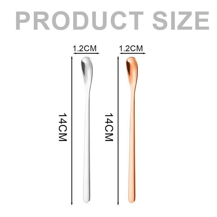 Set 4 lingurite cafea YANYXR inox multicolor 14cm