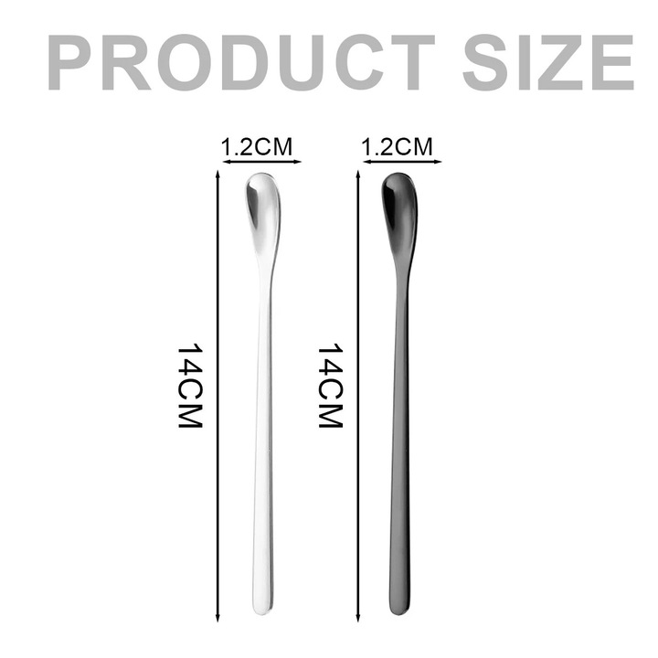 Set 4 lingurite cafea YANYXR inox argintiu auriu 14cm