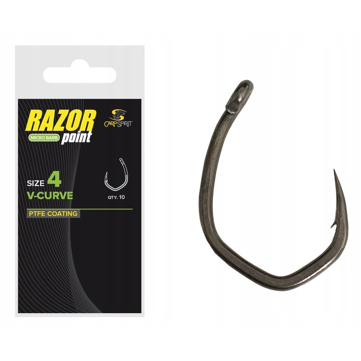 Carlige Carp Spirit V-Curve Marimea 10, Set 10 Bucati
