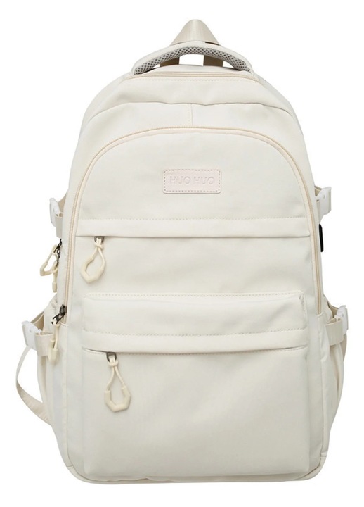 Rucsac de calatorie YANYXR, laptop 15.6 inch, alb, 32x19x45cm