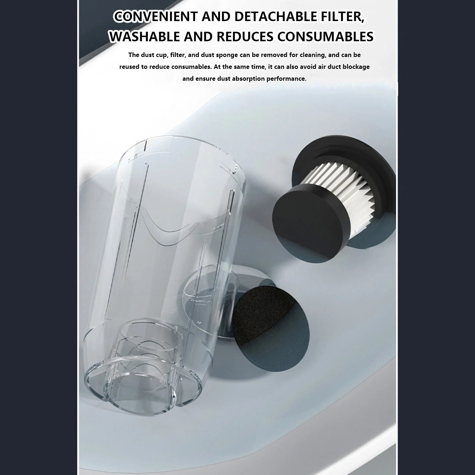 Aspirator portabil YANYXR 45W 4500pa alb 1.5h incarcare 15min functionare 3 perii