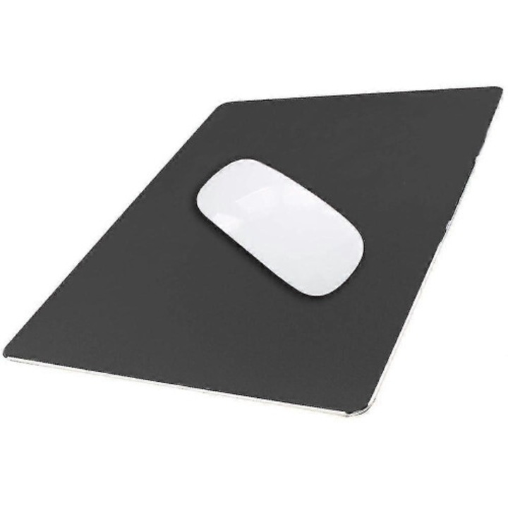 Mousepad metalic aluminiu pentru gaming, negru, 25x20cm