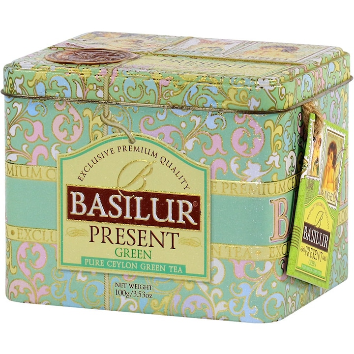 Зелен чай Basilur, Present Green, Горски плодове и Цветни листенца, 100 гр
