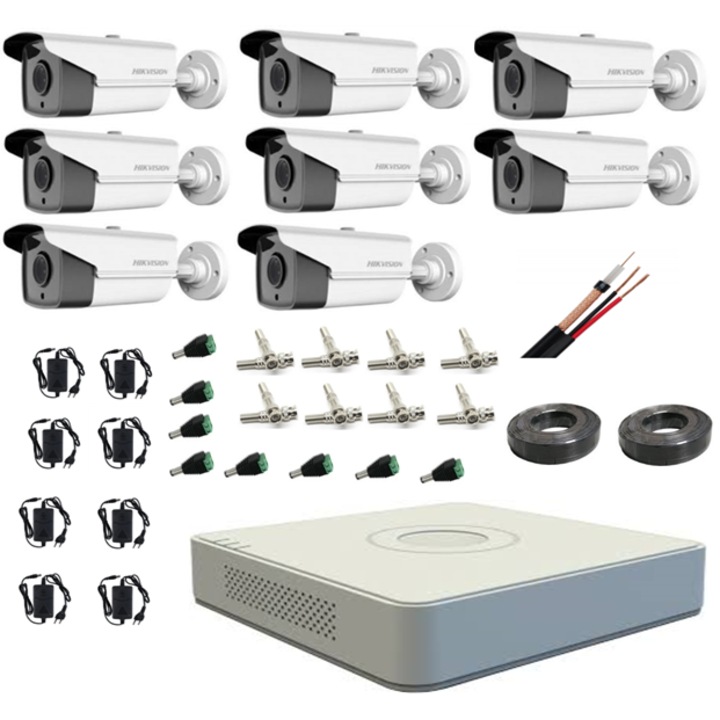 Kit supraveghere video Hikvision 5MP, cu 3 camere 5MP de interior MK293