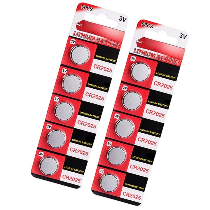 Baterii CR2025 YANYXR 3V 20x2.5mm set 5 sau 10 buc