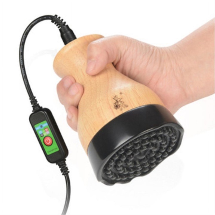 YANYXR elektromos masszázs készülék Gua Sha természetes kő fűtés 12cm barna