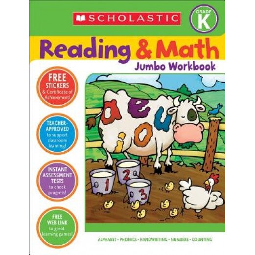 Reading & Math Jumbo Workbook: Grade K,