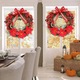 Coronita de Craciun rotunda 50cm rosu material textil PET PVC