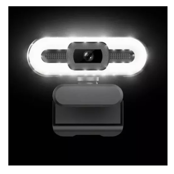 Уеб камера 4K HD с LED пръстен и USB микрофон, многоцветна, 2560x1440p