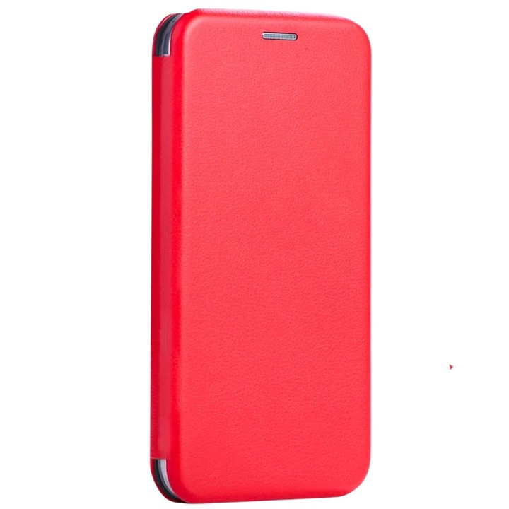 Husa pentru Huawei P Smart (2019), FlipOn, Piele ecologica, Buzunar card, Functie stand, Acoperire completa, Decupaj difuzor apeluri, Protectie 360 de grade, Tip carte, Rosu