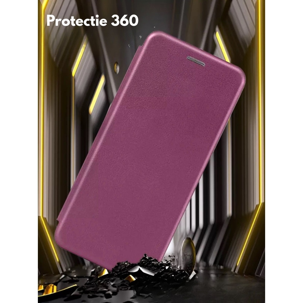 Husa pentru Huawei nova 9, FlipOn, Piele ecologica, Buzunar card, Functie stand, Acoperire completa, Decupaj difuzor apeluri, Protectie 360 de grade, Tip carte, Visiniu