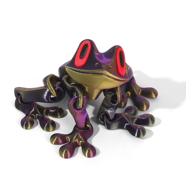 Magnet decorativ broasca 3D imprimat, flexibil, verde, 14x10x4cm