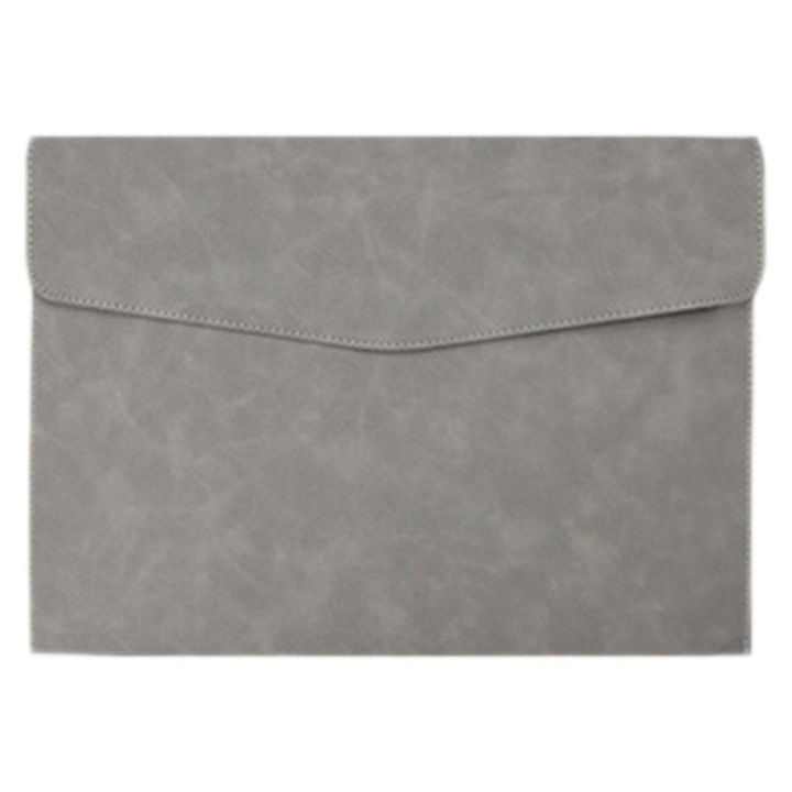 Suport documente A4 piele PU impermeabil gri 32.9x23.6cm