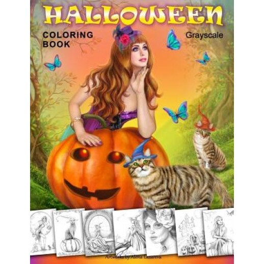 Halloween Coloring Book. Grayscale: Coloring Book for Adults, Alena Lazareva (Author)