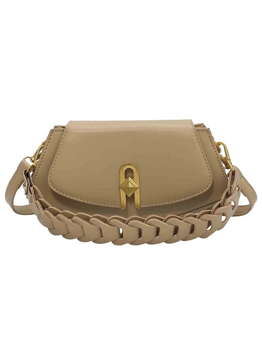 Geanta dama YANYXR piele, capacitate mare, multiple compartimente, kaki, 30x25x10cm