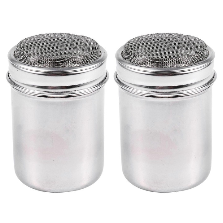 Set 2 dozatoare condimente inox argintiu 5.5x8.5cm