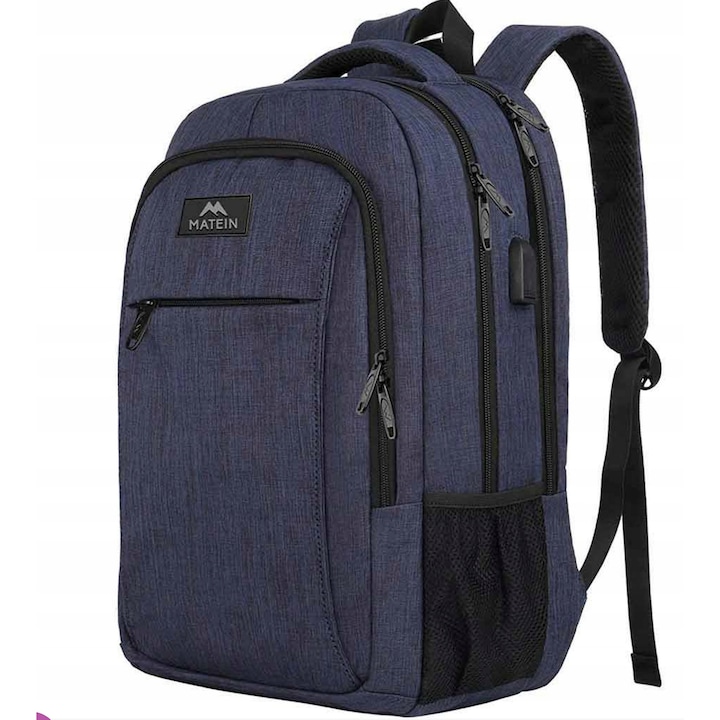 Rucsac Matein 1007 albastru 45x30x20cm 28L USB antifurt