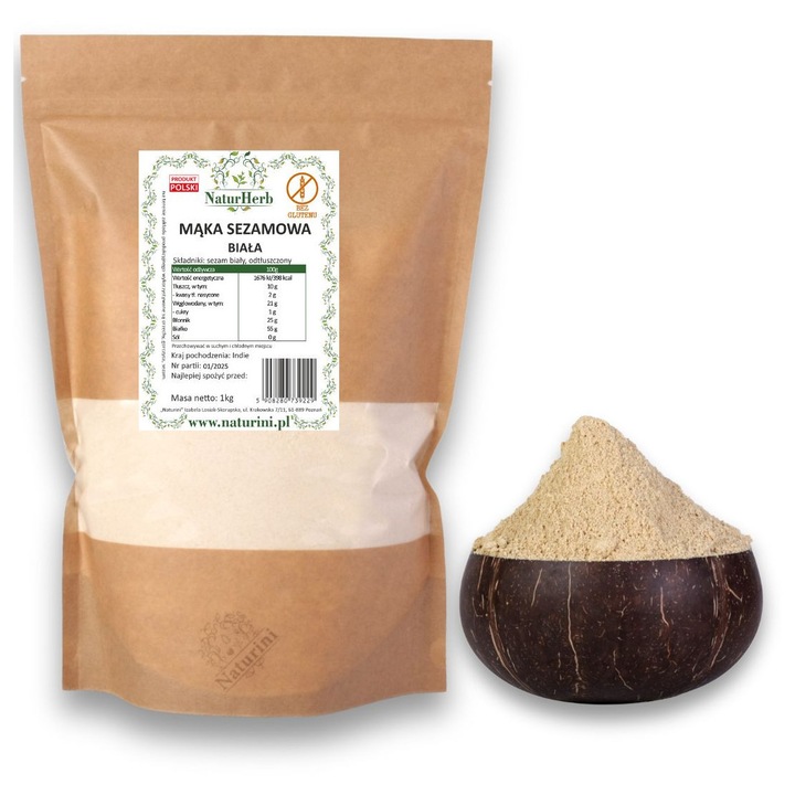 Faina de susan alb Naturini 1kg, naturala, pentru copt, alba