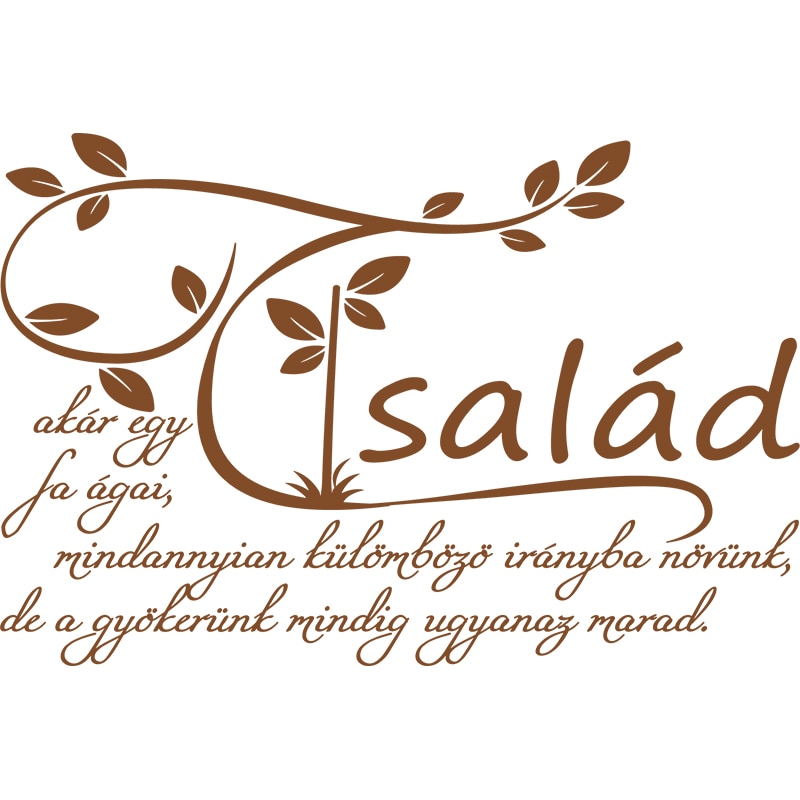 Sticker Decorativ - SMAER - Csalad Fa - 90cm x 60cm - Maro