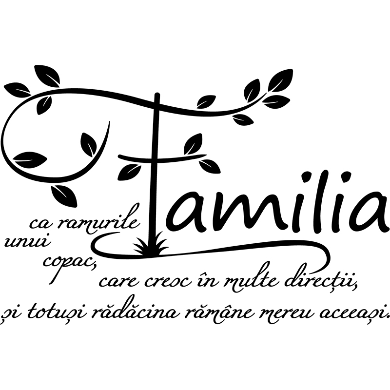 Sticker Decorativ - SMAER - Familia Ramura - 60cm x 40cm - Negru