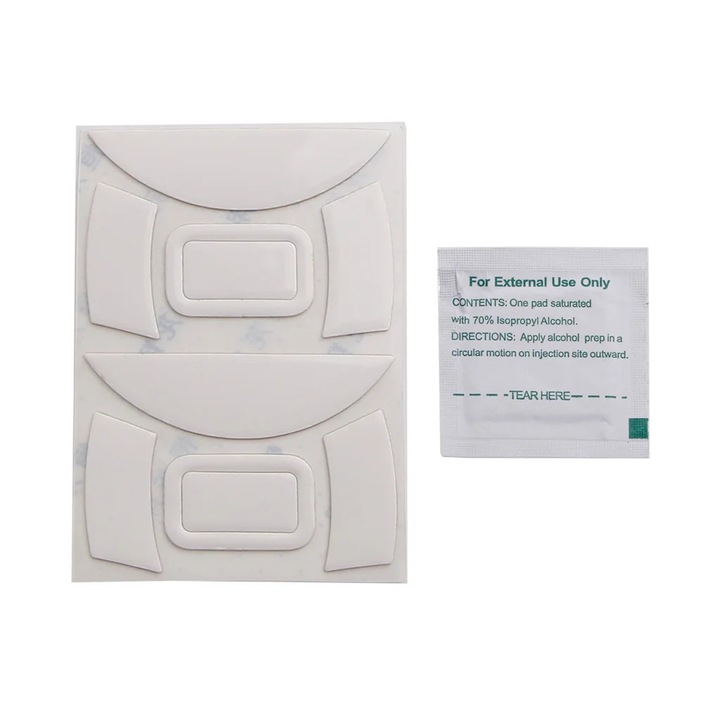 YANYXR egérláb készlet, 2 db, PTFE, fekete-szürke-fehér, 6x6cm