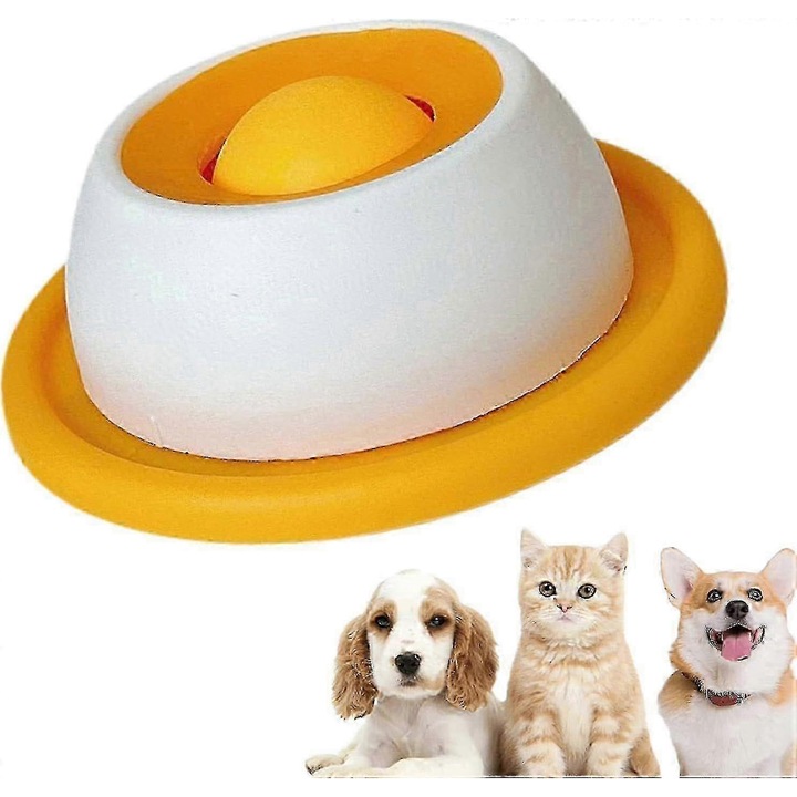 Jucarie pentru caini, dispenser de recompense, disc inclus, pentru antrenament si divertisment, multicolor