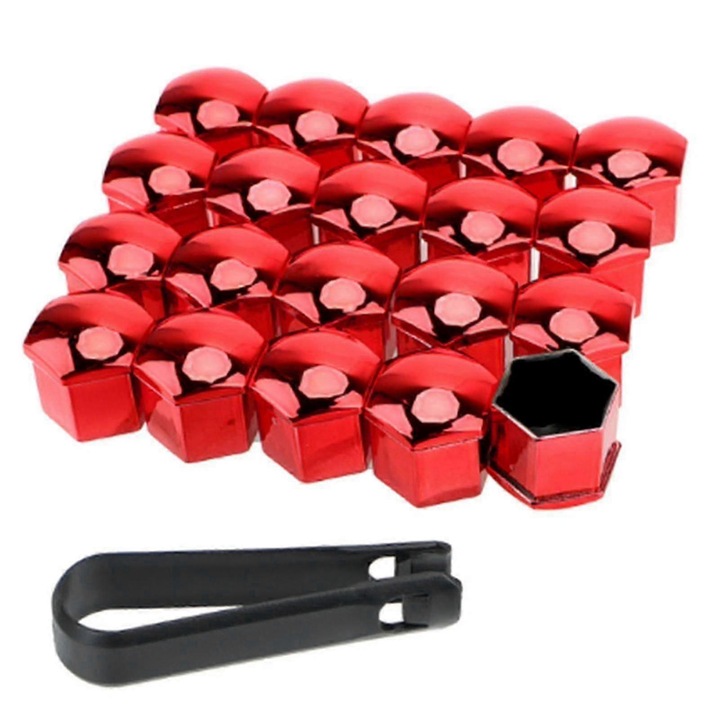Capace roti protectie anticoroziva 20 buc rosu 19mm set cu unealta demontare