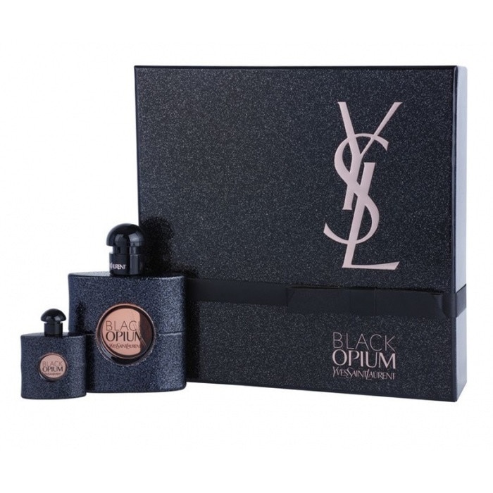 Set Yves Saint Laurent Black Opium, Femei : Apa de parfum, 50ml + Apa de parfum, 7.5ml