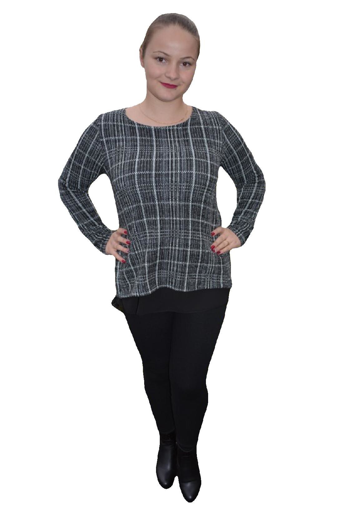 Bluza rafinata cu aspect modern si maneca lunga,masura mare,D&J Exclusive, Gri