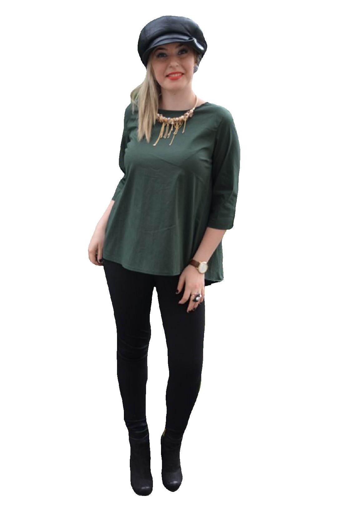 Bluza cu model tineresc, design de funda mare in spate,D&J Exclusive, Kaki