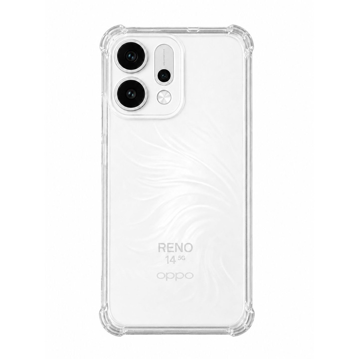 Husa protectie Mat-Tech compatibila cu Oppo Reno 14 5G, Protectie Camera, Margini ridicare Ecran, Colturi anti-soc, Rezistenta la impact, Transparenta