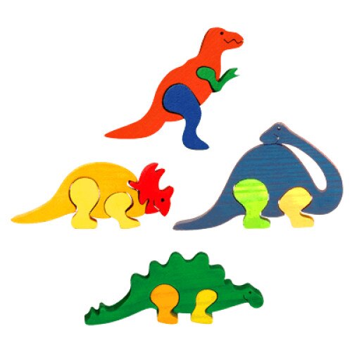 Set 4 mini Puzzle Dinozauri
