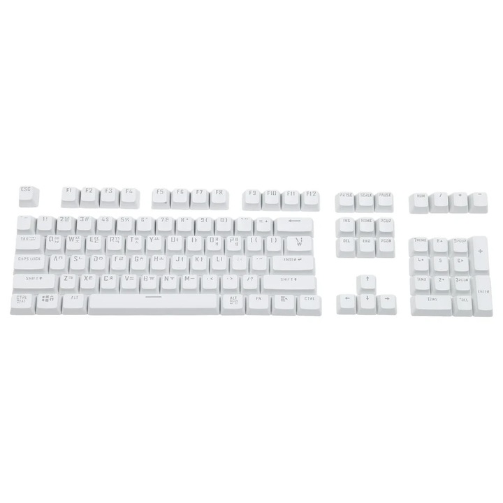 Set keycaps mecanice YANYXR, 104 piese, alb, 12mm