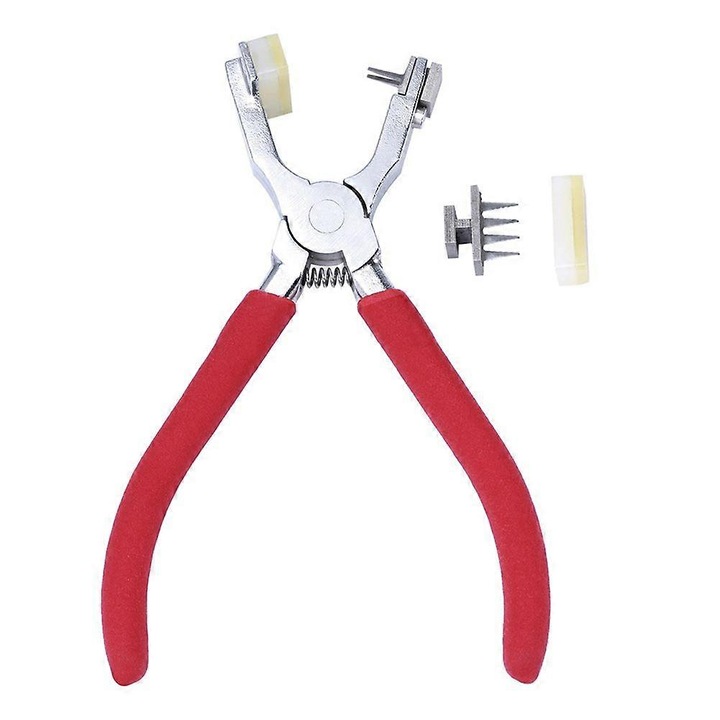 Cleste pentru perforat piele 4mm set, 2 si 4 dinti, portabil
