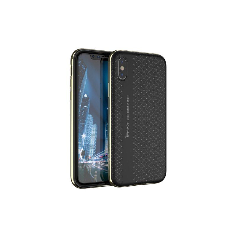 Husa Spate Ipaky Armor iPhone X ,iphone 10 Negru Gold