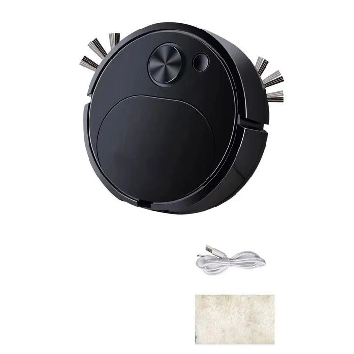 YANYXR mini robot porszívó kompakt fehér-sárga-fekete 18x18x5.4cm